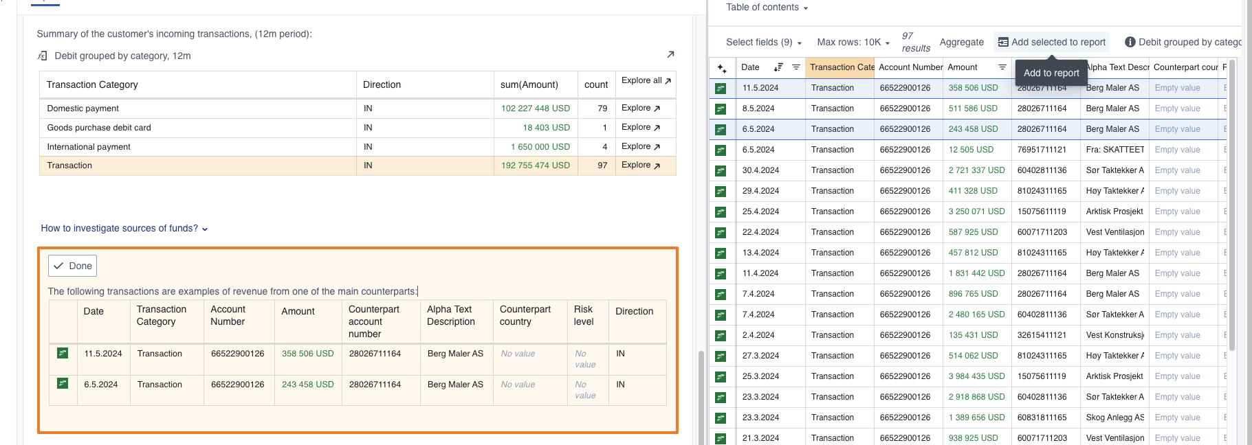 Add rows to report