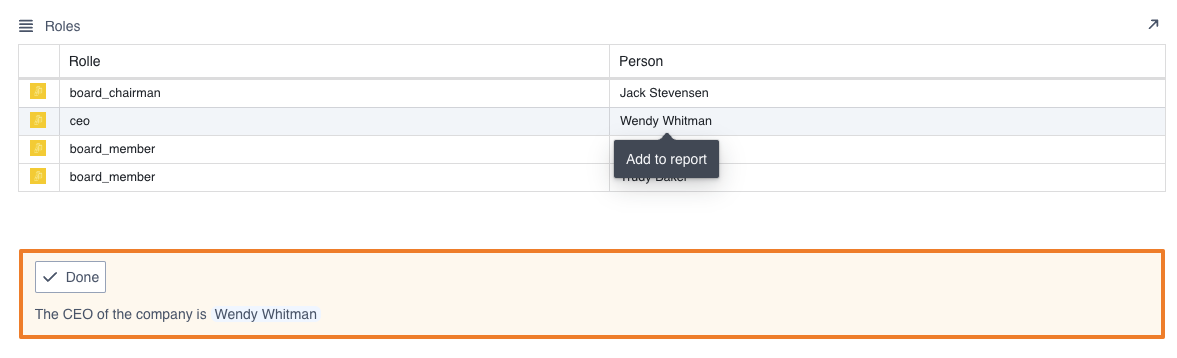 Add value to report
