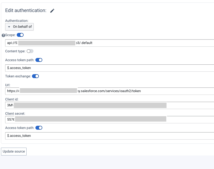 Salesforce auth config in Convier