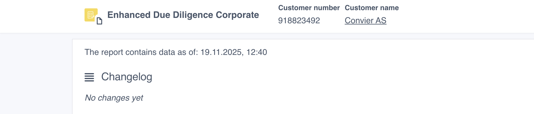 Report data timestamp