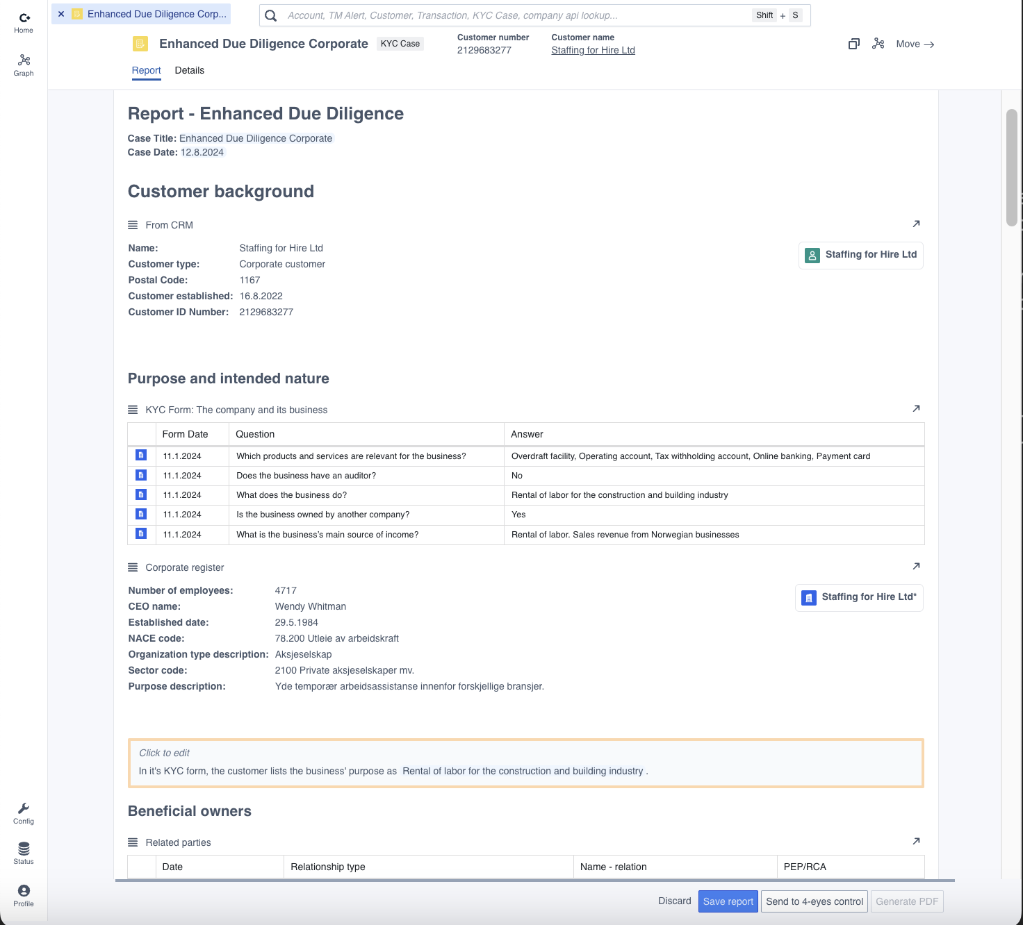 Report view